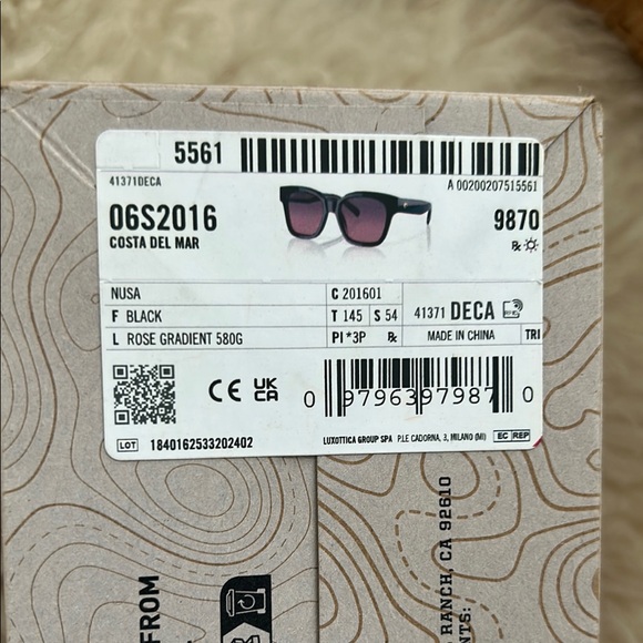 NEW Costa Del Mar Nusa Black/ Rose Gradient Sunglasses main image 4